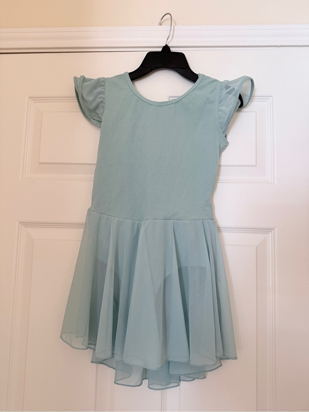 Girls Light Aqua Flutter Sleeve Chiffon Tutu Size 10-12